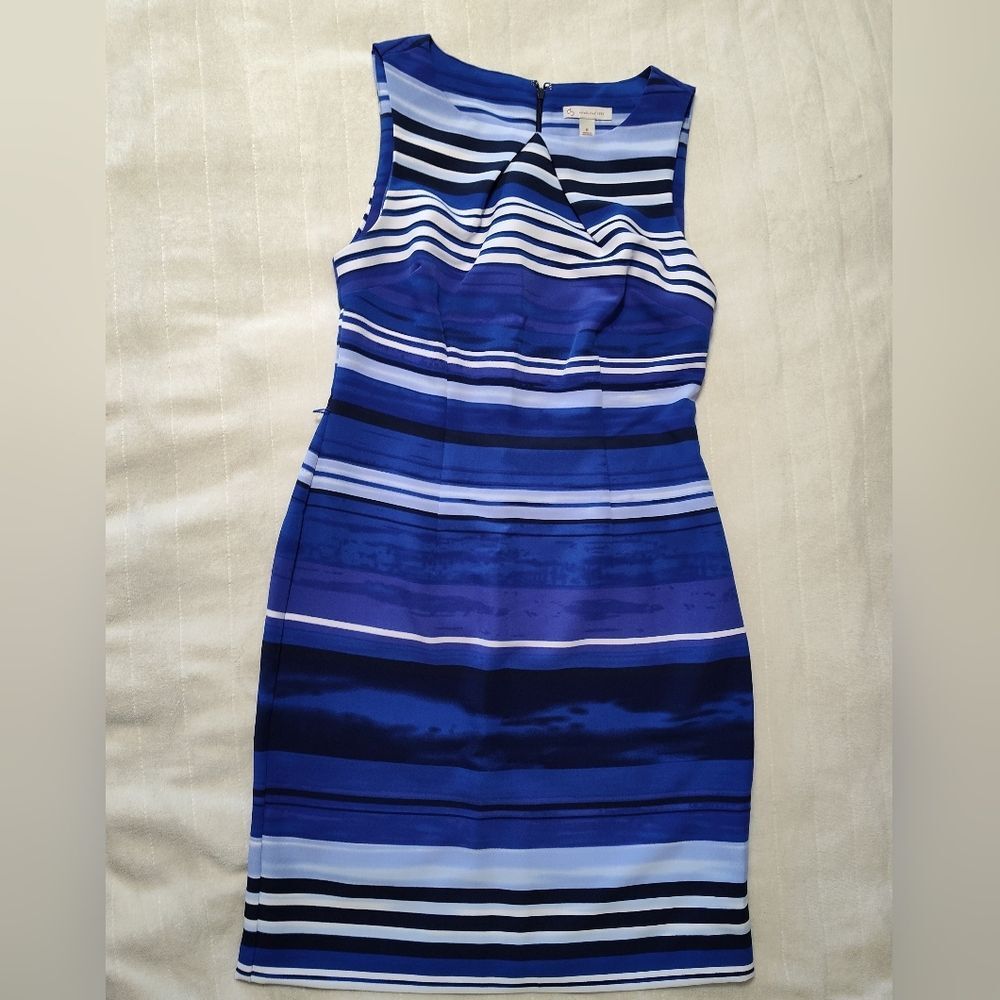 DB Established 1962 Dress Womens 6 Blue White Stripe Sleeveless Career Office